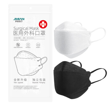 界面醫(yī)療柳葉形魚(yú)嘴黑色醫(yī)用外科口罩