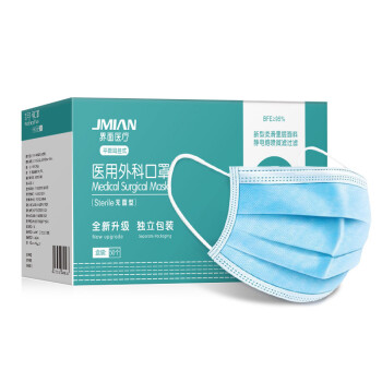 界面滅菌級(jí)藍(lán)色一次性醫(yī)用外科口罩