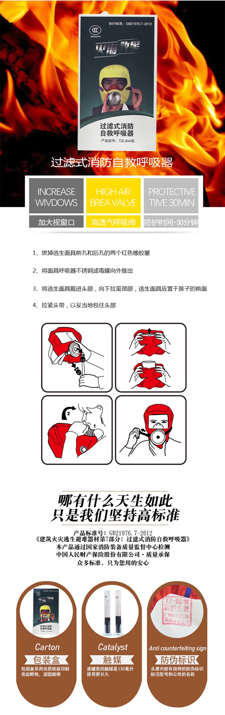 友安科技TZL30A過(guò)濾式自救呼吸器圖片2