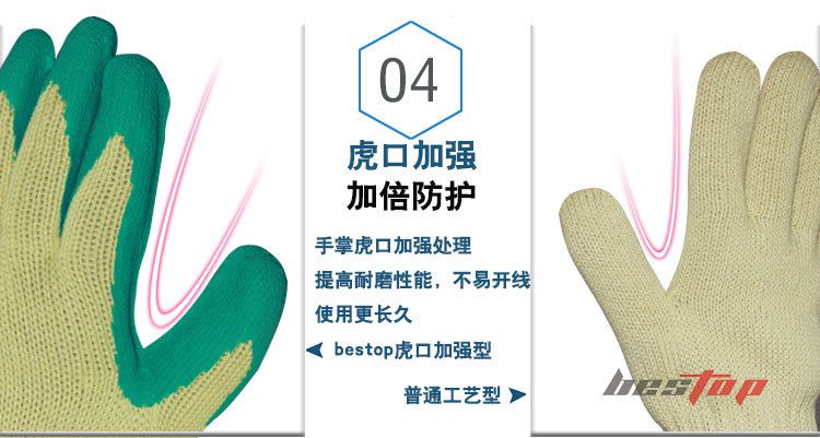 bestop倍護(hù)B5054芳綸乳膠4級防割手套圖片3