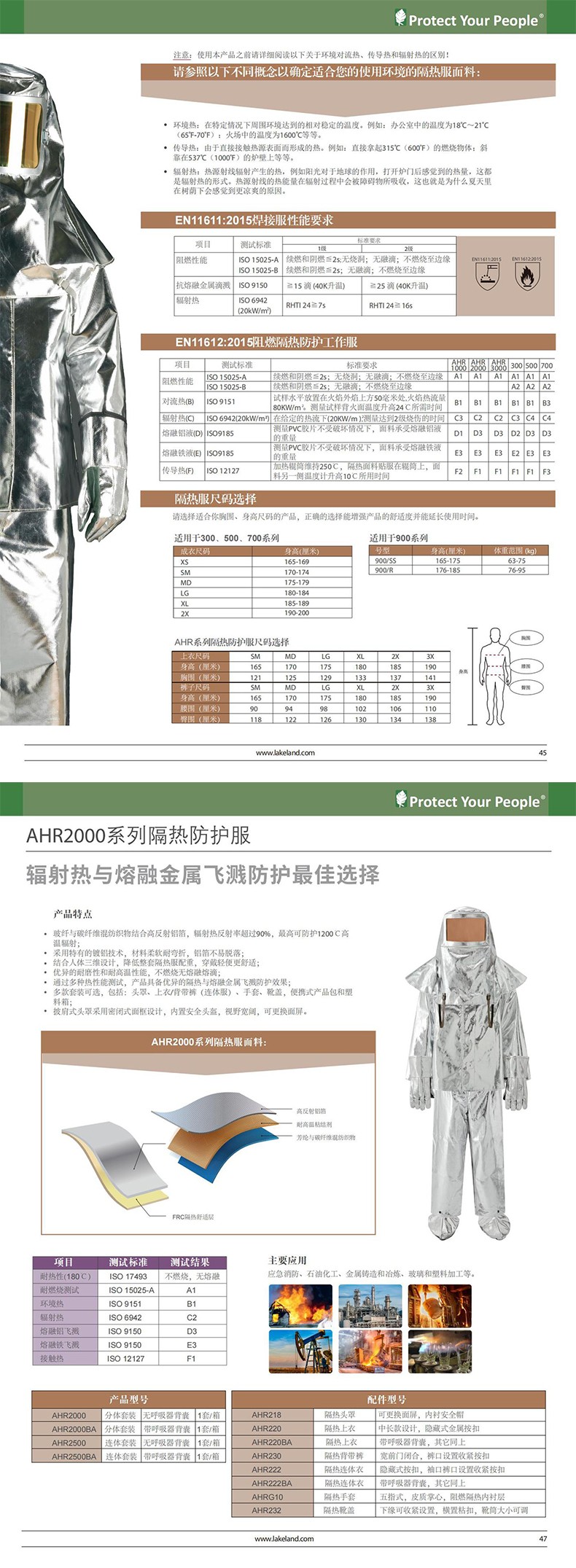 雷克蘭AHR2000分體式無(wú)背囊隔熱服套裝圖片
