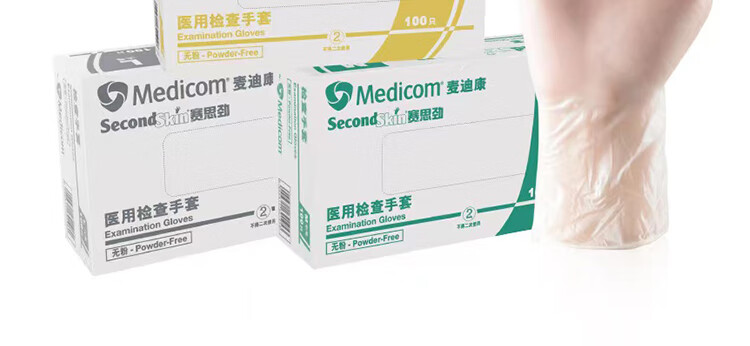 麥迪康1209D透明無(wú)粉一次性PVC手套L圖片7