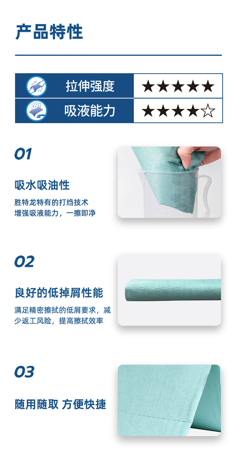 杜邦Jetspun潔士朋JW-P2無(wú)塵擦拭紙多用途工業(yè)用擦拭布5