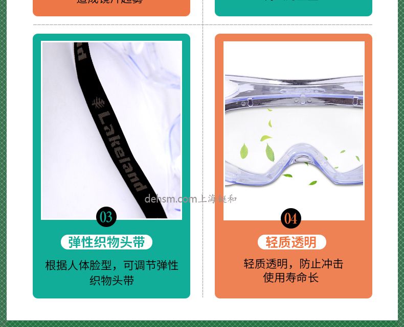 雷克蘭G1510護目鏡彈性織物頭帶，輕質透明防沖擊使用壽命長