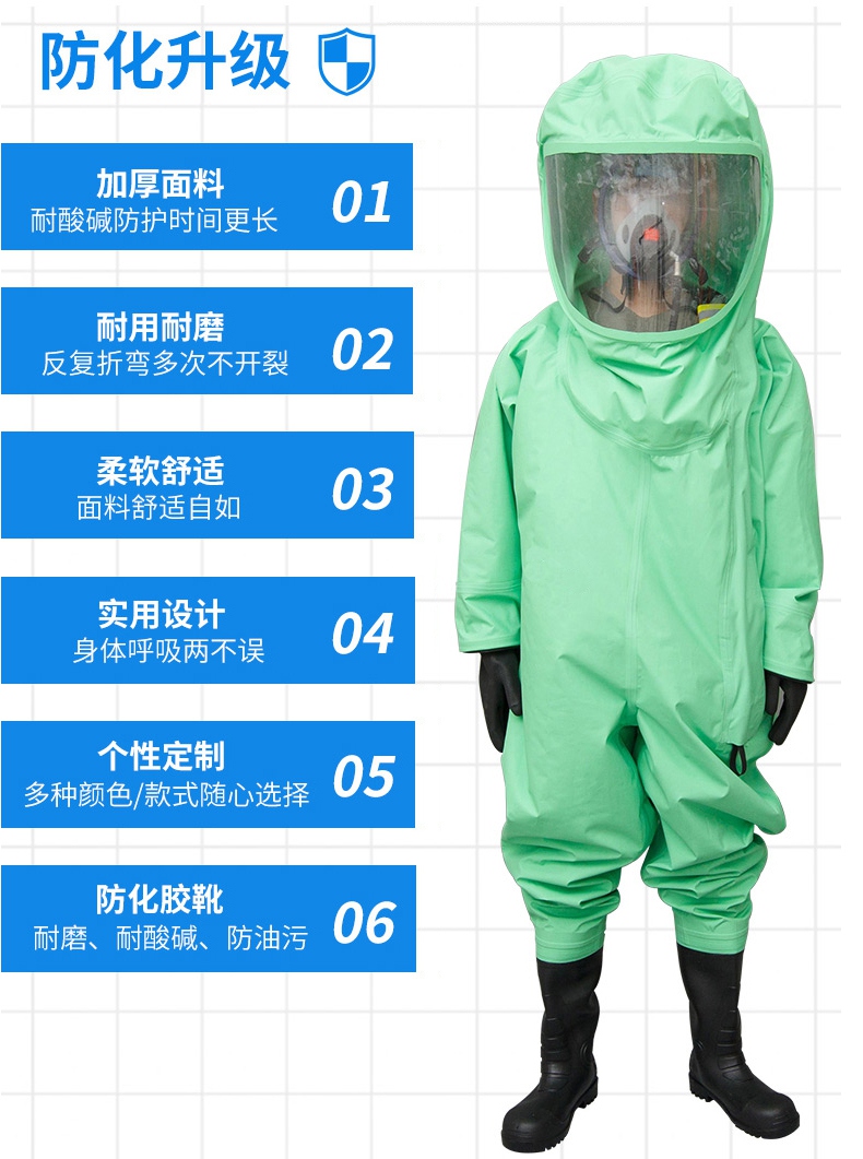 定和DH551特級重型全封閉防化服加厚面料，耐用耐磨