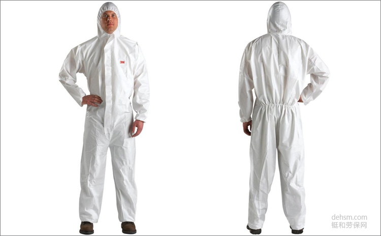 3M4510白色帶帽連體防護服包裝圖