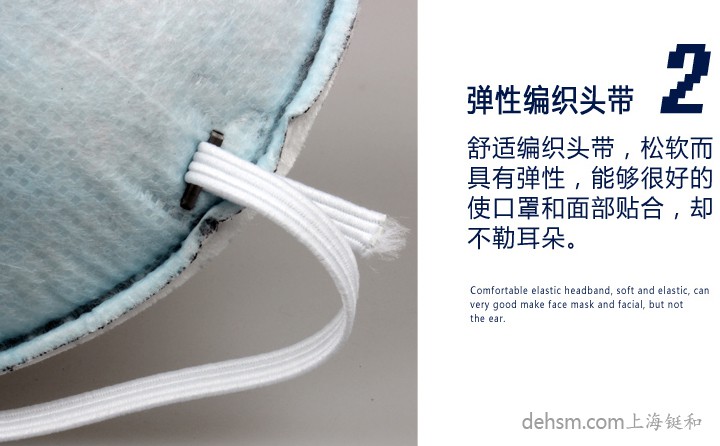 3M8246R95口罩彈性編織頭帶，頭帶松軟佩戴更舒適